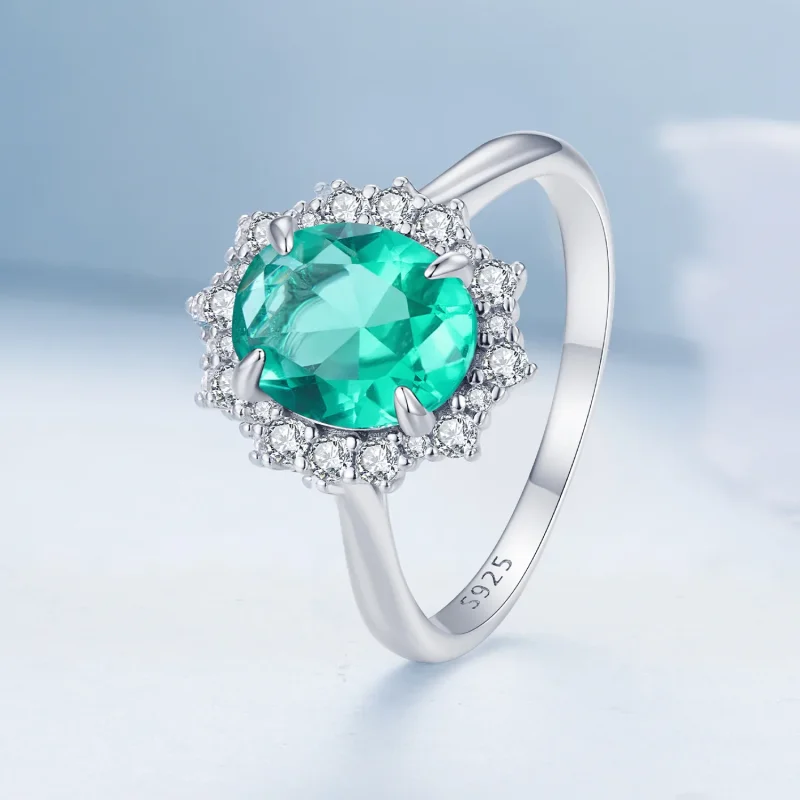 (immagine per) Anello a onda verde chiaro stile Pandora - BSR448 - Visualizza 2