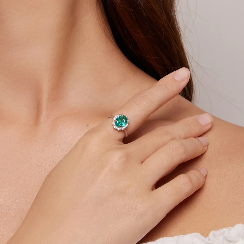 (immagine per) Anello a onda verde chiaro stile Pandora - BSR448 - Visualizza 4