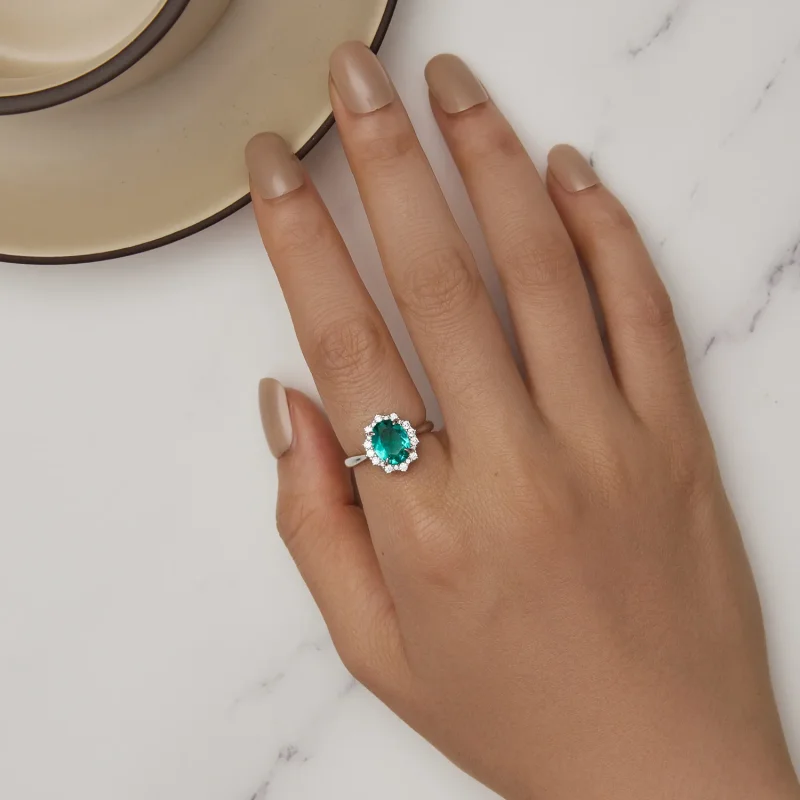 (immagine per) Anello a onda verde chiaro stile Pandora - BSR448 - Visualizza 5