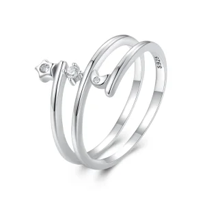 (immagine per) Anello a più strati di stile Pandora con stelle e luna incastonate - SCR970