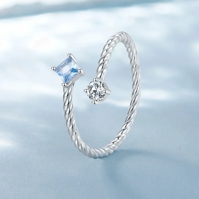 (immagine per) Anello a spirale blu stile Pandora - SCR923 - Visualizza 2