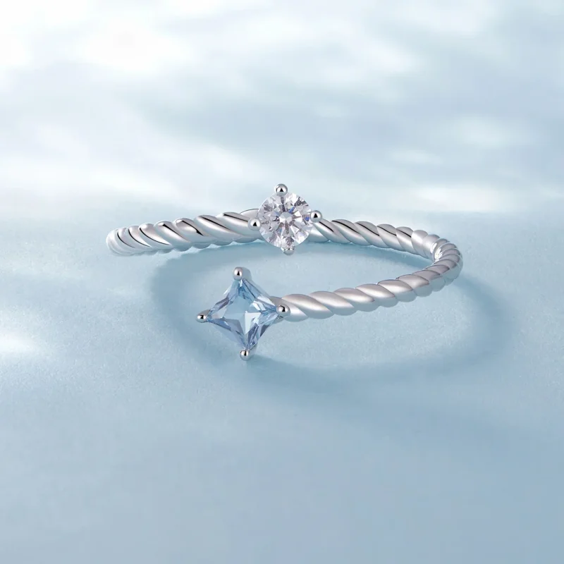 (immagine per) Anello a spirale blu stile Pandora - SCR923 - Visualizza 3