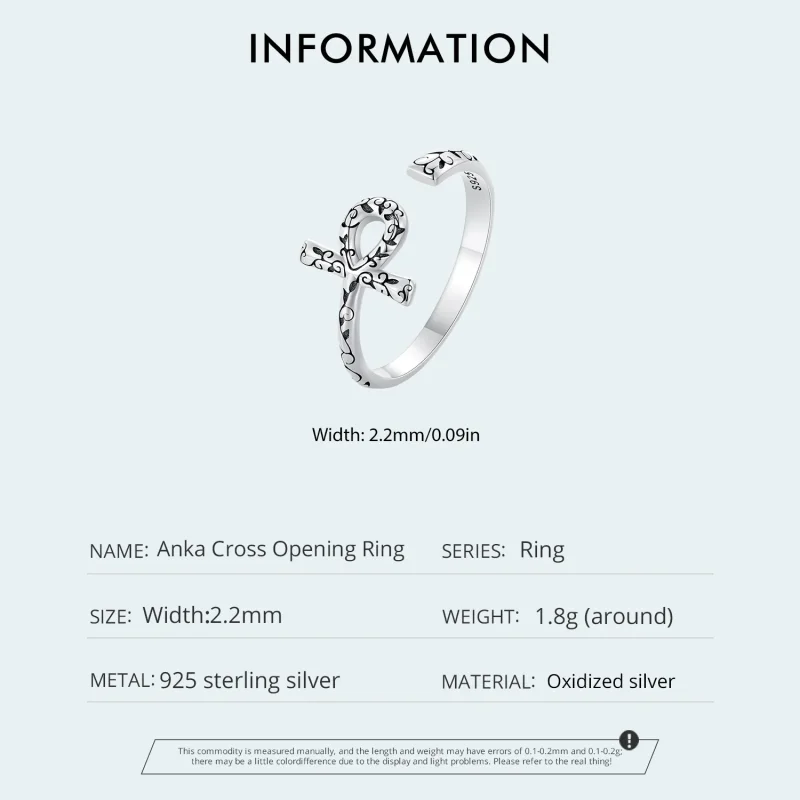 (immagine per) Anello aperto a croce Ankh di stile Pandora - SCR972-E - Visualizza 4