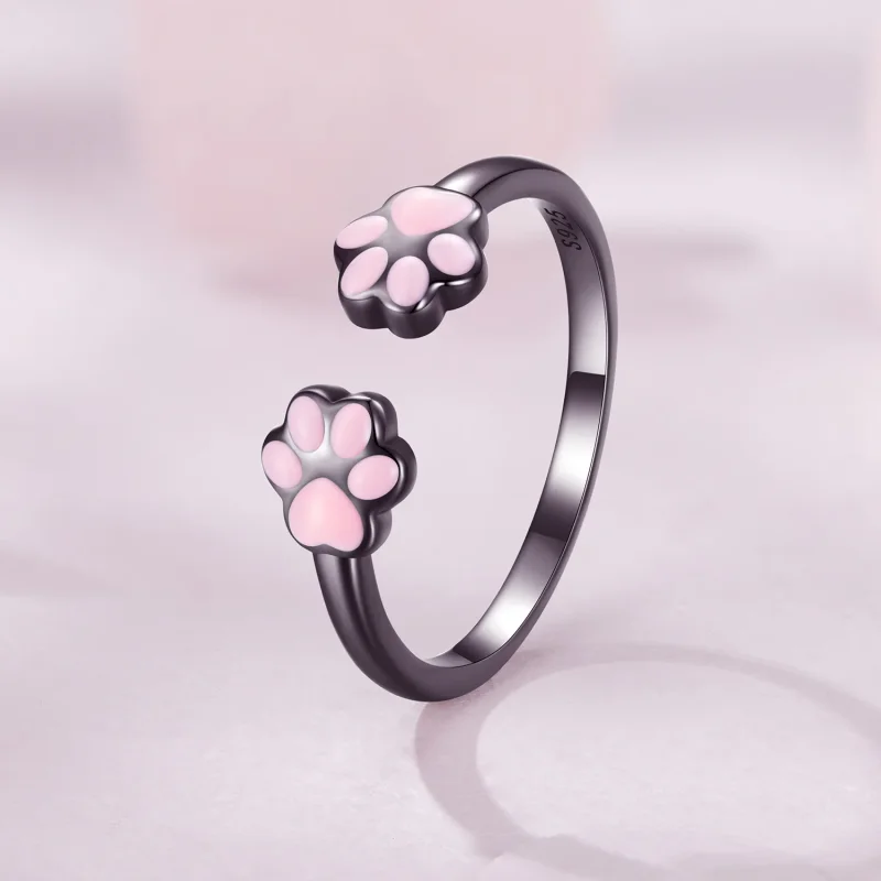 (immagine per) Anello aperto a forma di artiglio di gatto nero stile Pandora - SCR913 - Visualizza 2