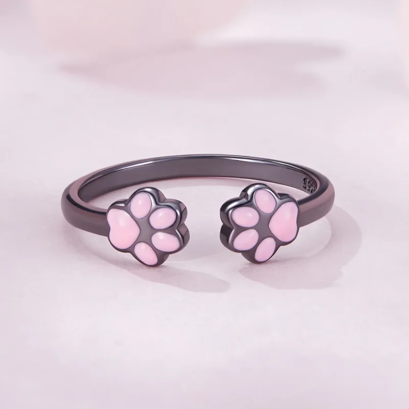 (immagine per) Anello aperto a forma di artiglio di gatto nero stile Pandora - SCR913 - Visualizza 7