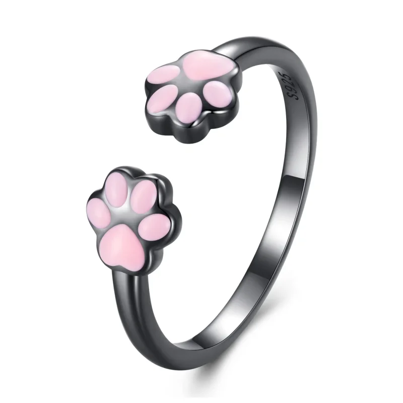 (immagine per) Anello aperto a forma di artiglio di gatto nero stile Pandora - SCR913 - Visualizza 8