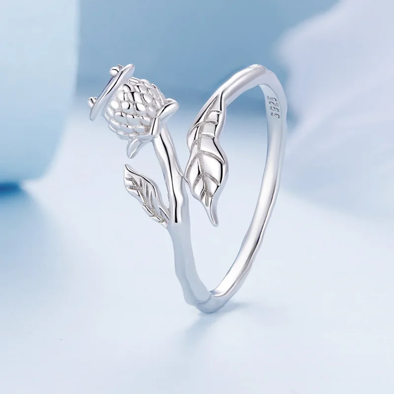 (immagine per) Anello aperto a forma di Cardo stile Pandora - BSR397 - Visualizza 2
