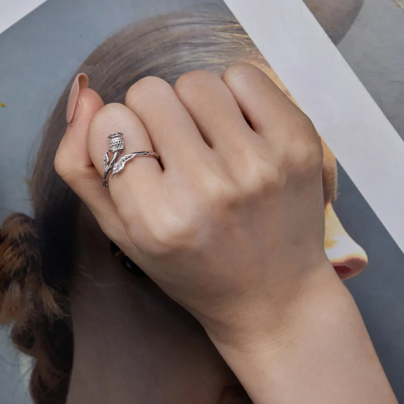 (immagine per) Anello aperto a forma di Cardo stile Pandora - BSR397 - Visualizza 7