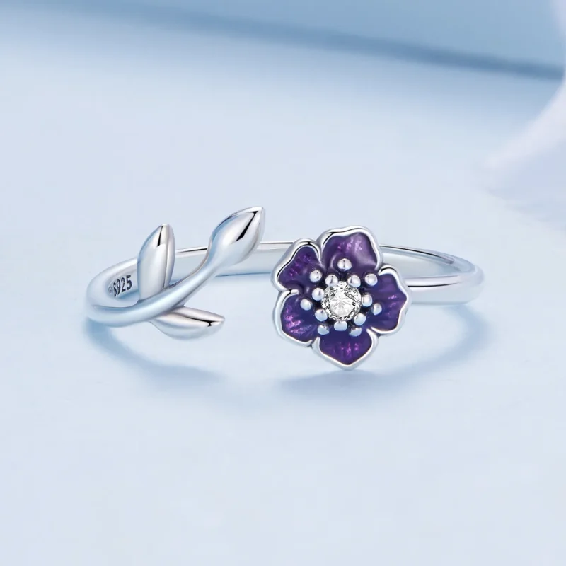 (immagine per) Anello aperto a forma di fiore stile Pandora - BSR394 - Visualizza 3