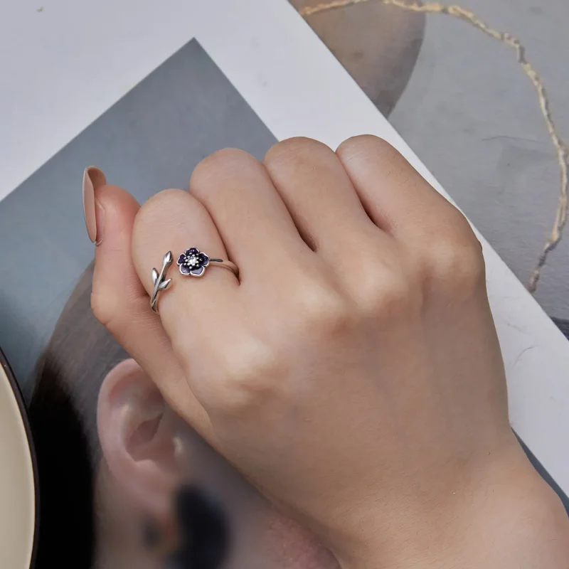 (immagine per) Anello aperto a forma di fiore stile Pandora - BSR394 - Visualizza 6