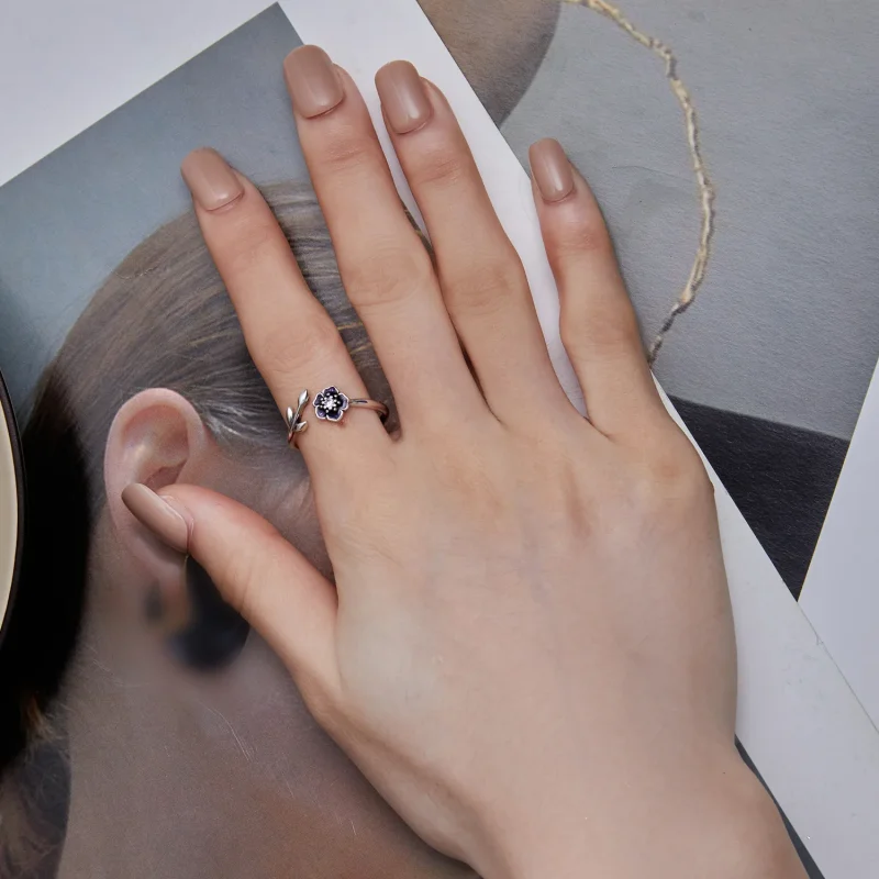 (immagine per) Anello aperto a forma di fiore stile Pandora - BSR394 - Visualizza 7