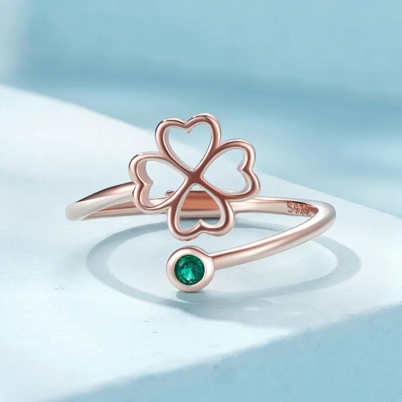 (immagine per) Anello aperto a quattro foglie con stile Pandora in oro rosa - SCR843-C - Visualizza 3