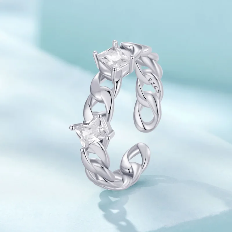 (immagine per) Anello aperto con catena nello stile di Pandora - SCR977-E - Visualizza 2