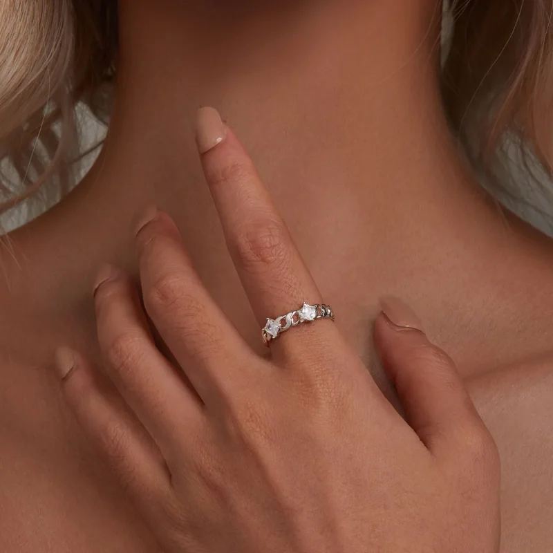 (immagine per) Anello aperto con catena nello stile di Pandora - SCR977-E - Visualizza 4