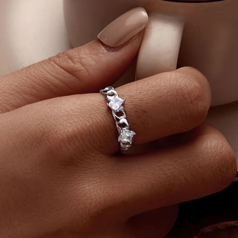 (immagine per) Anello aperto con catena nello stile di Pandora - SCR977-E - Visualizza 6