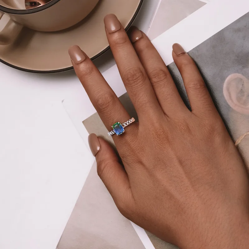 (immagine per) Anello aperto con catena stile Pandora - BSR476-E - Visualizza 4