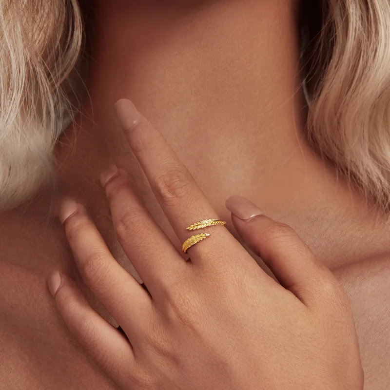 (immagine per) Anello aperto con foglie di stile Pandora - BSR485-E - Visualizza 4