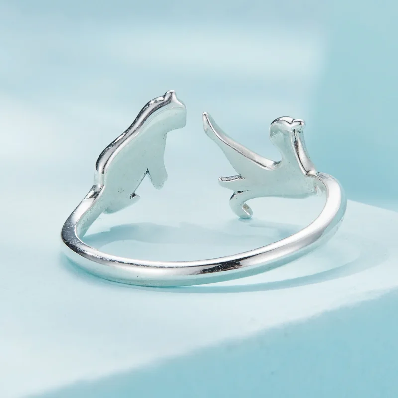 (immagine per) Anello aperto con gatto in stile Pandora - SCR917 - Visualizza 4