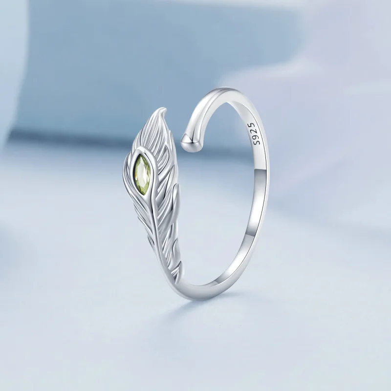 (immagine per) Anello aperto con piume di pavone in stile Pandora - BSR424 - Visualizza 2