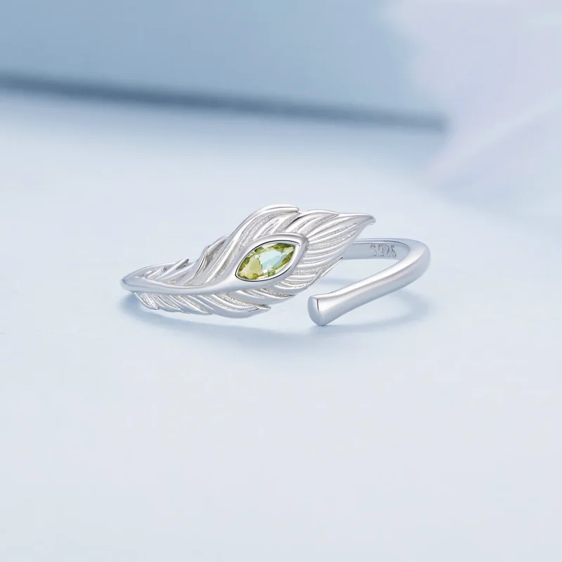 (immagine per) Anello aperto con piume di pavone in stile Pandora - BSR424 - Visualizza 3