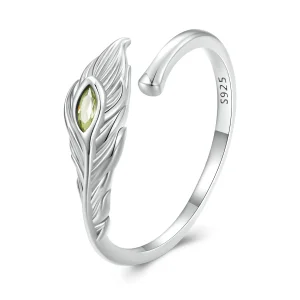 (immagine per) Anello aperto con piume di pavone in stile Pandora - BSR424