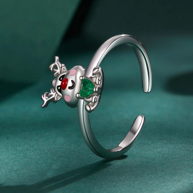 (immagine per) Anello aperto con renna di Natale in stile Pandora - BSR493-E - Visualizza 2