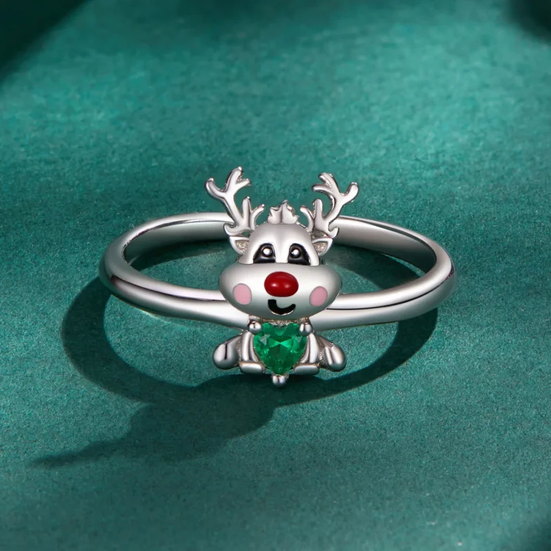(immagine per) Anello aperto con renna di Natale in stile Pandora - BSR493-E - Visualizza 3