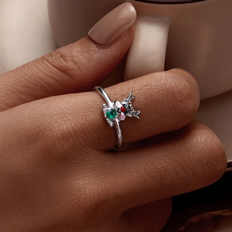 (immagine per) Anello aperto con renna di Natale in stile Pandora - BSR493-E - Visualizza 6