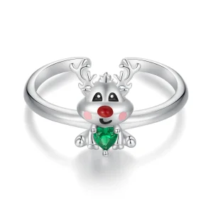 (immagine per) Anello aperto con renna di Natale in stile Pandora - BSR493-E