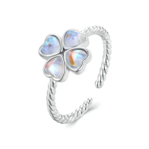 (immagine per) Anello aperto dallo stile Pandora con quadrifoglio Moonlight - BSR458-E