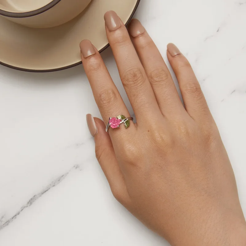 (immagine per) Anello aperto in stile Pandora con cristallo rosa - BSR472-PKE - Visualizza 3