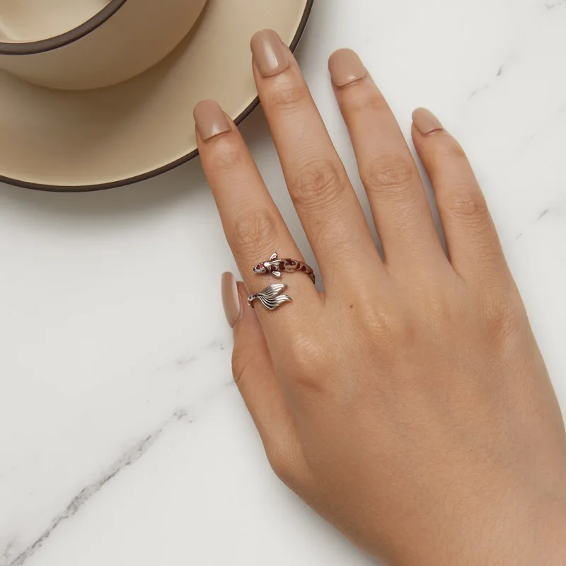 (immagine per) Anello aperto in stile Pandora con motivo Koi - BSR474-E - Visualizza 6