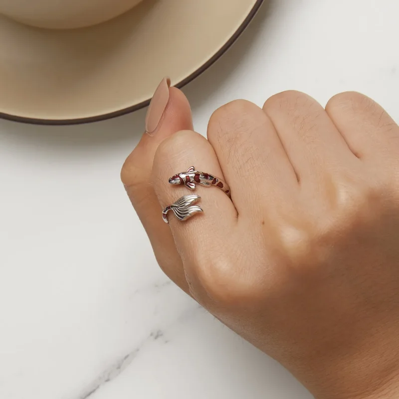 (immagine per) Anello aperto in stile Pandora con motivo Koi - BSR474-E - Visualizza 7