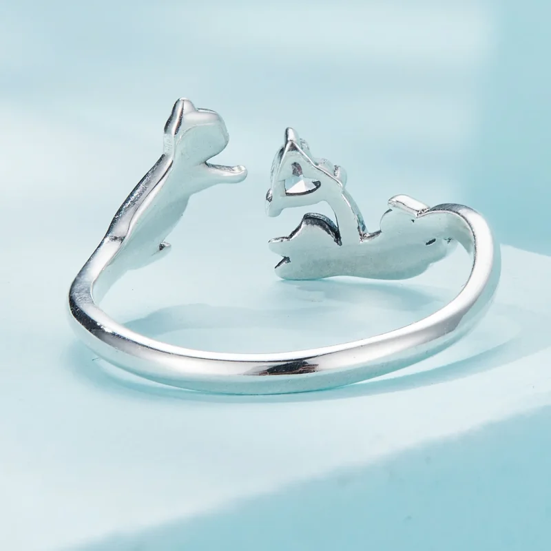 (immagine per) Anello aperto in stile Pandora Playing With Cats - SCR916 - Visualizza 4