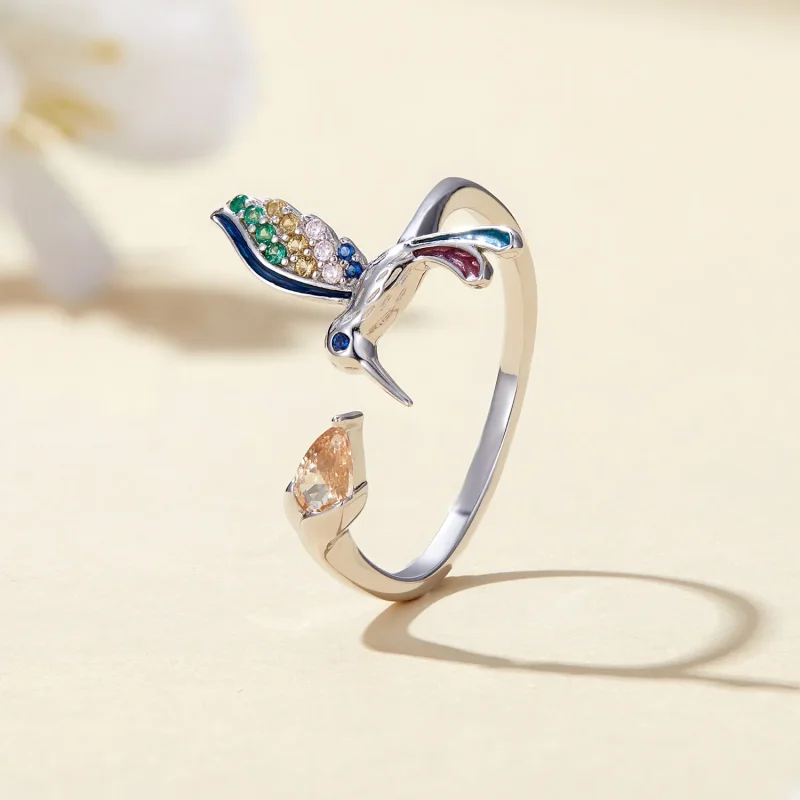 (immagine per) Anello aperto stile Pandora con Colibrì - BSR391 - Visualizza 2