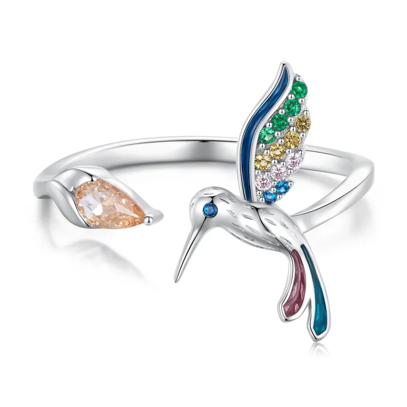 (immagine per) Anello aperto stile Pandora con Colibrì - BSR391 - Visualizza 3