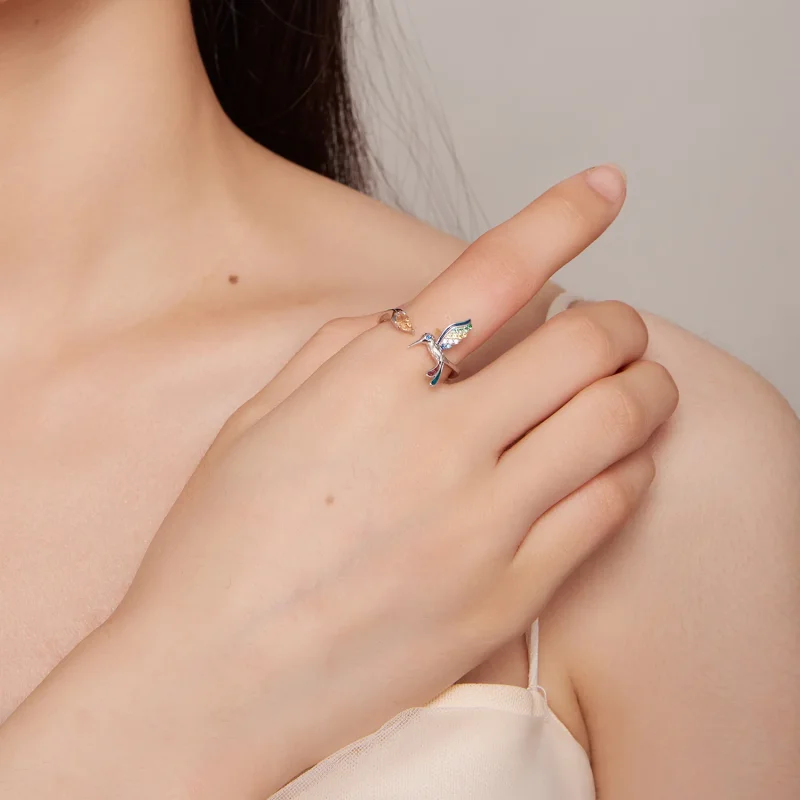 (immagine per) Anello aperto stile Pandora con Colibrì - BSR391 - Visualizza 5