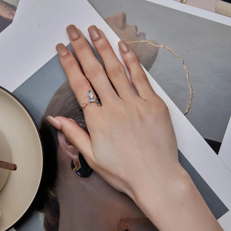(immagine per) Anello aperto stile Pandora con Colibrì - BSR391 - Visualizza 6