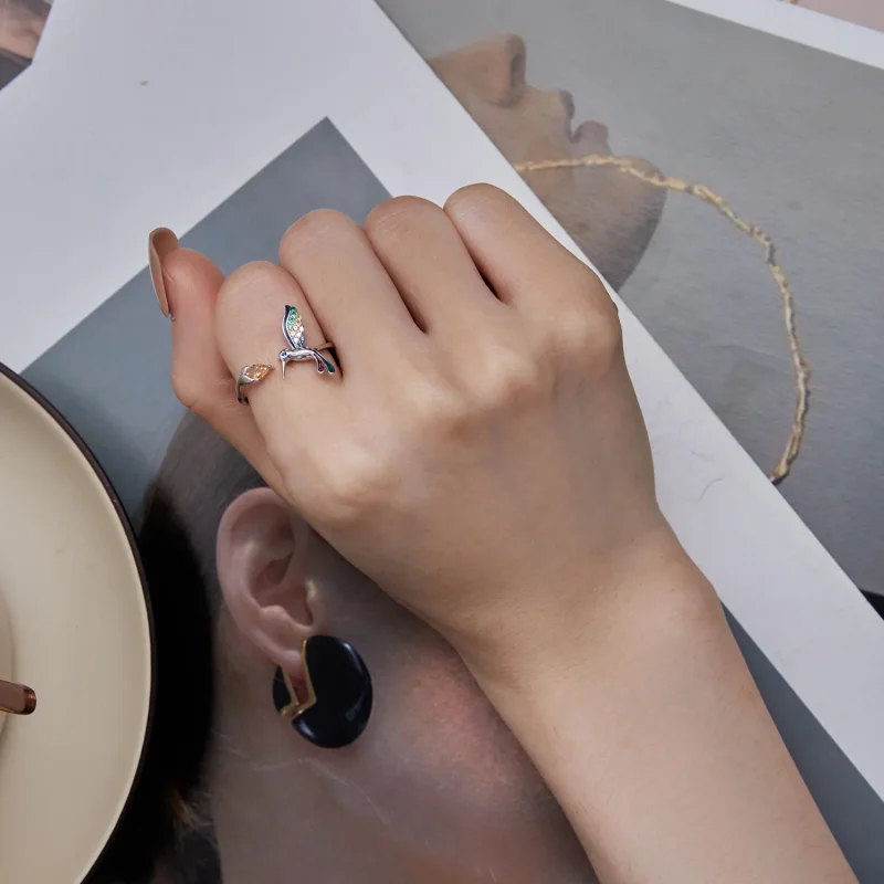 (immagine per) Anello aperto stile Pandora con Colibrì - BSR391 - Visualizza 7