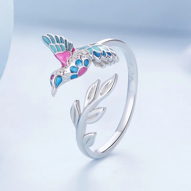 (immagine per) Anello aperto stile Pandora con Martin pescatore - BSR483-E - Visualizza 2