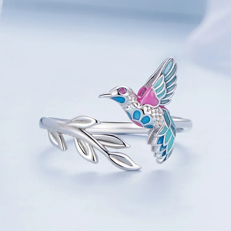 (immagine per) Anello aperto stile Pandora con Martin pescatore - BSR483-E - Visualizza 3