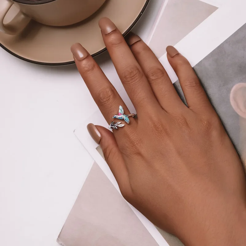 (immagine per) Anello aperto stile Pandora con Martin pescatore - BSR483-E - Visualizza 4