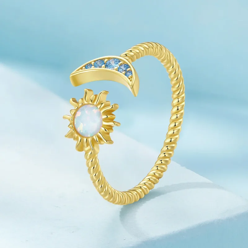 (immagine per) Anello aperto stile Pandora con sole, luna e stelle - SCR796-B - Visualizza 2