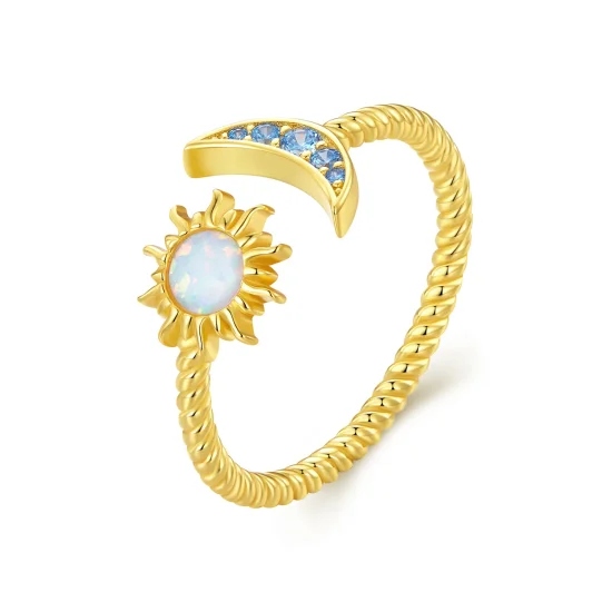 (immagine per) Anello aperto stile Pandora con sole, luna e stelle - SCR796-B