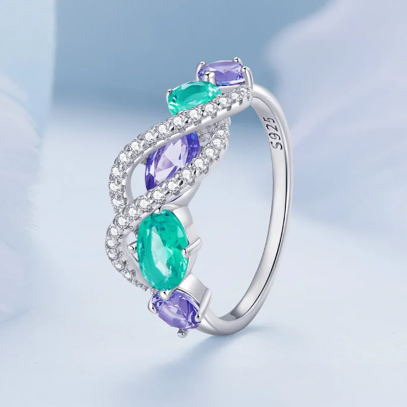 (immagine per) Anello avvolgente lussuoso di stile Pandora con nano-zircone colorato - BSR402 - Visualizza 2