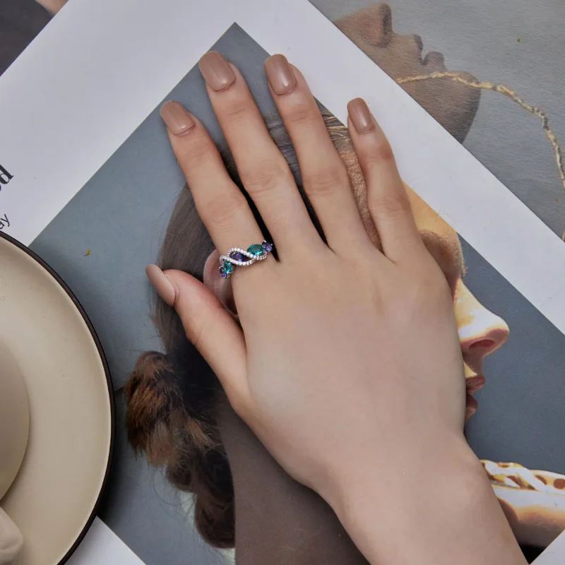 (immagine per) Anello avvolgente lussuoso di stile Pandora con nano-zircone colorato - BSR402 - Visualizza 5