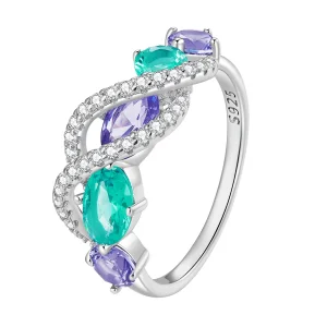 (immagine per) Anello avvolgente lussuoso di stile Pandora con nano-zircone colorato - BSR402