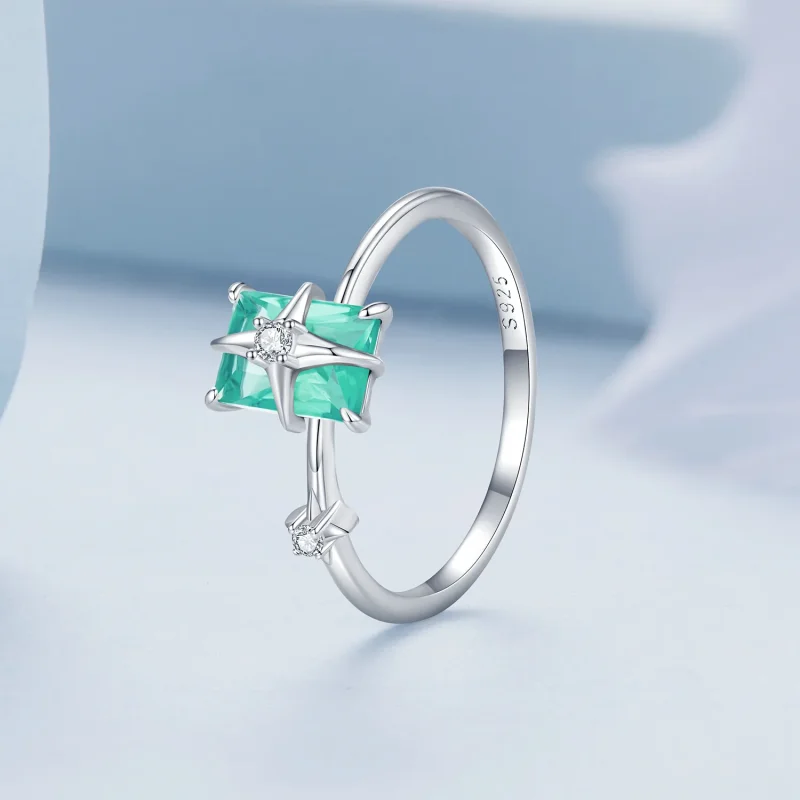 (immagine per) Anello con apertura a forma di stella in vetro di stile Pandora - BSR416 - Visualizza 2