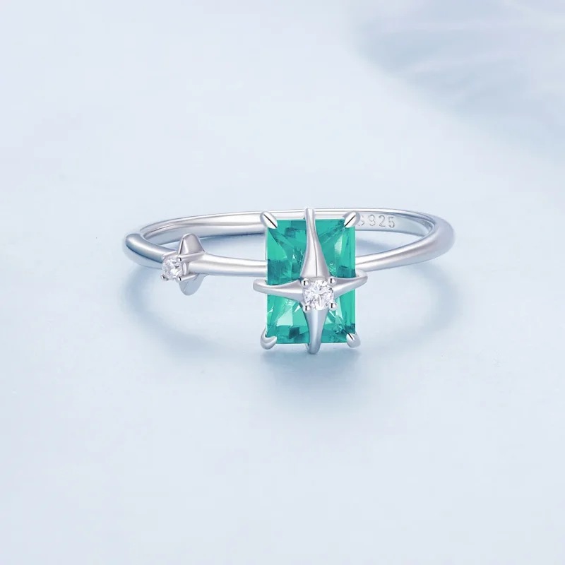 (immagine per) Anello con apertura a forma di stella in vetro di stile Pandora - BSR416 - Visualizza 3