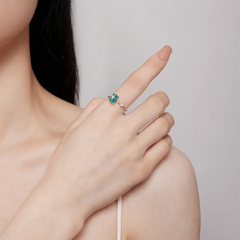 (immagine per) Anello con apertura a forma di stella in vetro di stile Pandora - BSR416 - Visualizza 6
